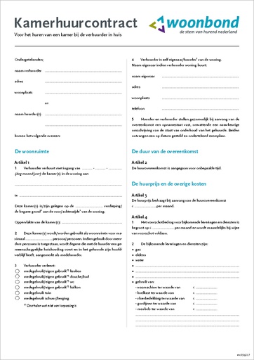 [B-MC03] Huurcontract kamer(s) inwoning