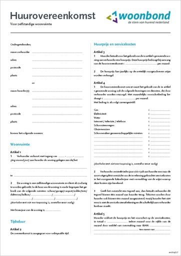 [B-MC01D] Huurcontract zelfstandige woonruimte (pdf)